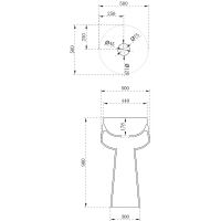 Раковина Abber Stein 50 AS2508 Белая матовая — фото 5, Раковины напольные