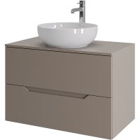 Тумба с раковиной Orange Line 80 Li-80TuLMDF+B07-420W подвесная Латте матовый — фото 1, Тумбы с раковиной