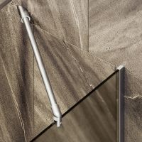 Шторка на ванну Maybah Glass MGV-150-5у 740x1400 в узком профиле Хром матовый стекло бронзовое матовое — фото 5, Неподвижные шторки для ванной