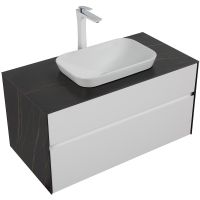 Тумба с раковиной Black&White Universe U907.1000-1 100 907U1000-1 подвесная White matt Lauren gold — фото 3, Мебель для ванной