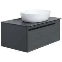 Тумба под раковину La Fenice Elba 90 FNC-01-ELB-G-90 подвесная Серая матовая — фото 2, Мебель для ванной