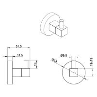 Крючок Azario Nessy AZ-73105A Хром — фото 2, Крючки для полотенец