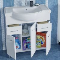 Тумба под раковину СанТа Эльбрус 80 201115 Белая — фото 3, Мебель для ванной