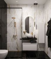 Товар: Столешница под раковину Boheme Armadi Art Flat 80 869-080-NM Черный мрамор - фото 3 Столешница под раковину Boheme Armadi Art Flat 80 869-080-NM Черный мрамор — фото 3, Раковины