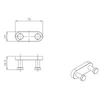 Вешалка для полотенец Raglo R300.052.09 Графит — фото 10, Крючки для полотенец