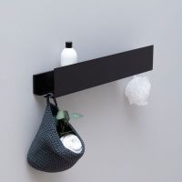 Металлическая полка Aquanet Магнум 70 302221 Черная матовая — фото 4, Полки для ванной и душа