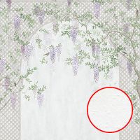 Фреска Ortograf Aurora 34117 Фактура бархат FX Флизелин (5,30*2,70) Коричневый/Фиолетовый/Зеленый, Деревья/Цветы/Птицы — фото 1, Фрески