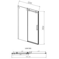 Душевая дверь Vincea Como-N 120 VDS-4CN120CLB профиль Черный стекло прозрачное — фото 6, Душевые двери в нишу