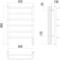 Электрический полотенцесушитель Terminus Евромикс П6 400х650 4670078531261 Хром — фото 4, Электрические полотенцесушители