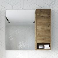 Комплект мебели для ванной STWORKI Карлстад 90 425508 подвесной Дуб рустикальный — фото 12, Мебель для ванной