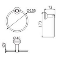 Кольцо для полотенец CeramaLux Fleur 78306 Хром — фото 2, Полотенцедержатели