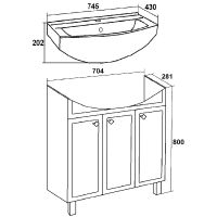 Товар: Тумба под раковину Runo Римини 75 00-00001275 Мята - фото 5 Тумба под раковину Runo Римини 75 00-00001275 Мята — фото 5, Тумбы под раковину