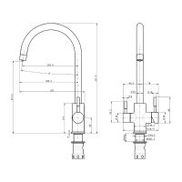 Товар: Смеситель для кухни Olive's Balear 13445BLB Черный матовый - фото 2 Смеситель для кухни Olive's Balear 13445BLB Черный матовый — фото 2, Смесители