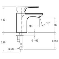 Смеситель для раковины Jacob Delafon Aleo+ E72314-CP Хром — фото 7, Смесители для раковины