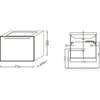 Тумба под раковину Jacob Delafon Struktura 77 EB1285-N18 подвесная Белая — фото 3, Мебель для ванной