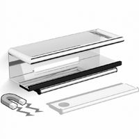 Полка Black&White Swan 2351sn0 со скребком Хром — фото 1, Полки для ванной и душа