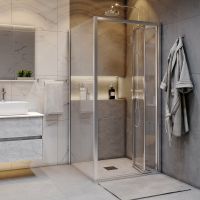 Душевой уголок Grossman Advans 80х80 GR-8080Ad профиль Хром стекло прозрачное — фото 5, Душевые уголки