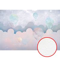 Фреска детская Ortograf Для самых маленьких 32961 Фактура бархат FX Флизелин (4*2,7) Сиреневый/Розовый, Облака/Воздушные шары — фото 1, Фрески