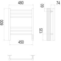 Электрический полотенцесушитель Terminus Сицилия П6 450х600 КС 4670078543004 Черный муар — фото 4, Электрические полотенцесушители