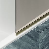 Шторка на ванну Maybah Glass MGV-135-3у 440x1400 в узком профиле Золото стекло бронзовое — фото 6, Неподвижные шторки для ванной