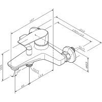 Смеситель для ванны AM.PM Gem F90A10000 Хром — фото 11, Смеситель для ванны
