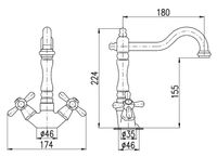 Смеситель для раковины Rav Slezak Morava retro MK520.5/8SM Бронза — фото 2, Смесители для раковины