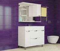 Зеркало со шкафом Mixline Этьен 90 R 529942 с подсветкой Белое — фото 2, Мебель для ванной