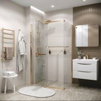 Душевой уголок Grossman Pragma 110х80 120.K33.03.1180.32.00 профиль Золото сатин стекло прозрачное — фото 3, Прямоугольные душевые уголки