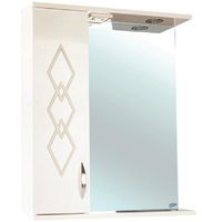 Зеркало со шкафом Bellezza Элеганс 55 L 4618608522075 с подсветкой Бежевое — фото 1, Зеркальные шкафы в ванную