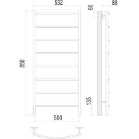 Электрический полотенцесушитель Terminus Классик П8 500х850 4670078531377 Хром — фото 4, Электрические полотенцесушители