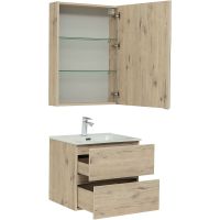 Комплект мебели для ванной Aquanet Алвита New 60 274209 подвесной Дуб веллингтон белый — фото 2, Комплекты мебели для ванной