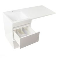 Тумба под раковину Style Line Даллас 100 Люкс Plus подвесная Белая — фото 2, Мебель для ванной