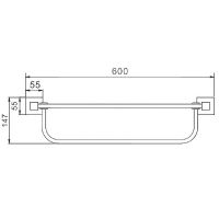 Полка для полотенец Haiba HB8924 Черная матовая — фото 2, Полки для полотенец