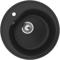 Кухонная мойка Ulgran Classic U-101-344 Ультра-черная — фото 1, Кухонные мойки