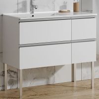 Тумба с раковиной SanVit Стрит box L/R kstreetbox090 в цвете Ral Белый глянец — фото 1, Тумбы с раковиной