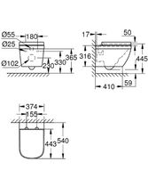 Унитаз Grohe Euro Ceramic 39554000 подвесной с сиденьем Микролифт — фото 4, Подвесные унитазы