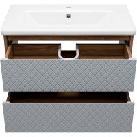 Товар: Тумба с раковиной Brevita Chester 80 УТ000022881 подвесная Серая матовая Дуб Чарльстон темно-коричневый - фото 3 Тумба с раковиной Brevita Chester 80 УТ000022881 подвесная Серая матовая Дуб Чарльстон темно-коричневый — фото 3, Мебель для ванной