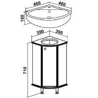 Товар: Тумба под раковину Runo Браво 40 00000000947 угловая Белая - фото 4 Тумба под раковину Runo Браво 40 00000000947 угловая Белая — фото 4, Тумбы под раковину