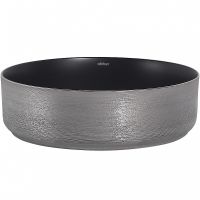 Раковина-чаша Abber Bequem 40 Черная матовая Серебро арт-AC2109BS — фото 3, Раковины накладные