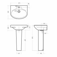 Раковина Sanita Самарская WB.PD/Samarsky/57-C/WHT.G/S1 Белая — фото 7, Раковины подвесные