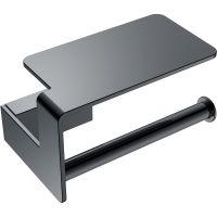 Держатель туалетной бумаги Boheme Q 10941-SGM с полкой Оружейная сталь глянцевая — фото 1, Держатели туалетной бумаги