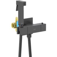 Гигиенический душ со смесителем Aquatek Либра с термостатом Черный матовый арт-AQ1028MB — фото 2, Гигиенические души