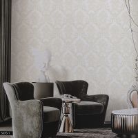 Обои Bernardo Bartalucci Sarrieri 5076-1 Флизелин (1,06*10) Бежевый/Белый, Дамаск — фото 2, Обои для стен