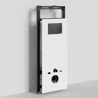 Инсталляция WasserKRAFT Salm 27TLT.010.ME.WH.MB01 для унитаза Белое стекло с Черной матовой клавишей смыва — фото 1, Инсталляции для унитазов