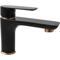 Смеситель для раковины Rav Slezak Vltava VT426.5CMATZ Черный матовый Золото — фото 1, Смесители для раковины