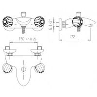 Смеситель для ванны Cezares Royal Palace ROYAL PALACE-V-02-MS Бронза — фото 2, Смесители