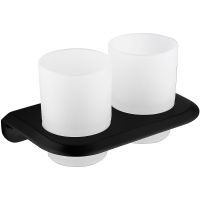 Стакан для зубных щеток Abber Nord AA1557B двойной Черный матовый — фото 1, Мыльницы