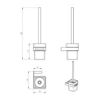 Ершик для унитаза Boheme Q 10954-MG Золото матовое — фото 2, Ершики для унитаза