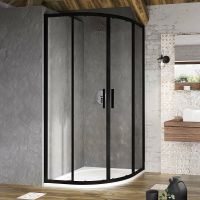 Душевой уголок Ravak Blix BLSCP4-90 90x90 X3BM70300Z1 профиль Черный стекло Transparent — фото 2, Душевые уголки четверть круга