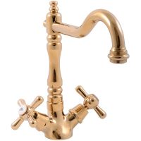 Смеситель для раковины Rav Slezak Morava retro MK120.5/8Z Золото — фото 1, Смесители для раковины